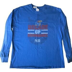 Gildan Men’s Long Sleeve T-shirt size L, Blue, Decade Of Dominance KU